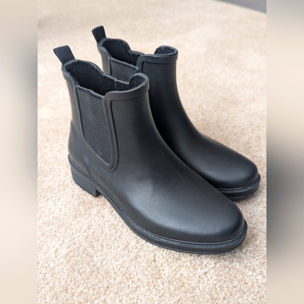J. Crew Black Chelsea Rain Boots